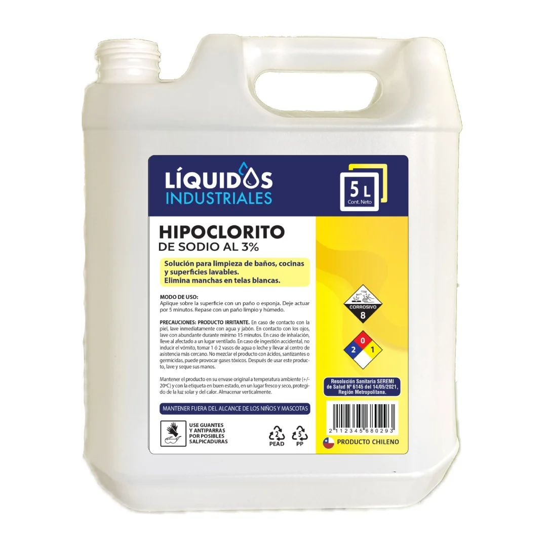 Hipoclorito 3% Industrial 5 L